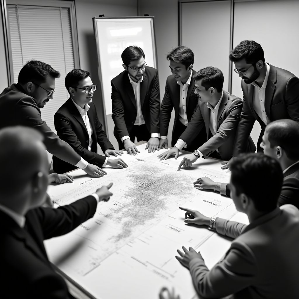 Equipo analizando un mapa de inversiones en Argentina